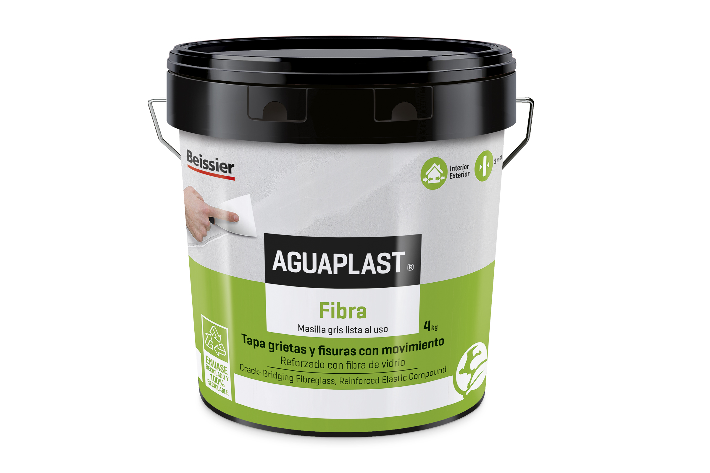 Masilla Aguaplast Fibra para tapar fisura y grietas, 750 ml